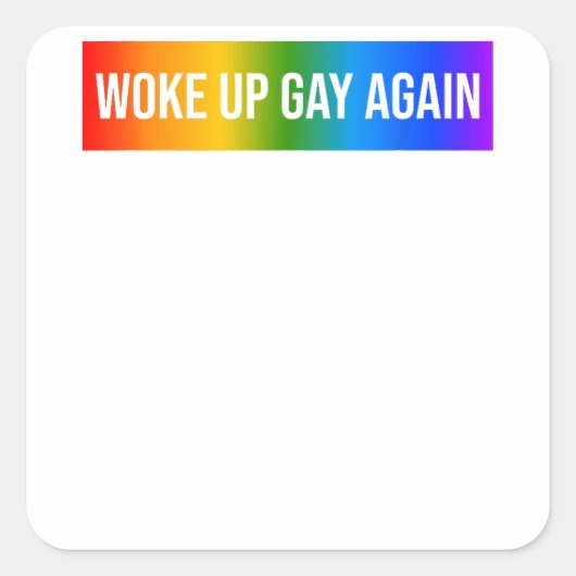 再おもしろいびゲイLGBTQ+アートレインボーゲイPri スクエアシール (正面)