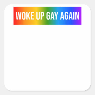 再おもしろいびゲイLGBTQ+アートレインボーゲイPri スクエアシール