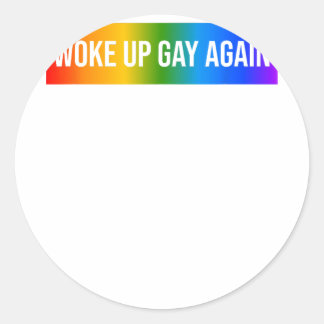 再おもしろいびゲイLGBTQ+アートレインボーゲイPri ラウンドシール