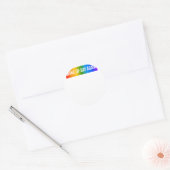 再おもしろいびゲイLGBTQ+アートレインボーゲイPri ラウンドシール (封筒)