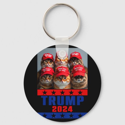 再おもしろいび猫を救作るアメリカ合衆国トランプ キーホルダー (正面)