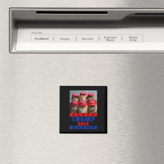 再おもしろいび猫を救作るアメリカ合衆国トランプ マグネット (インサイチュ (食洗機))