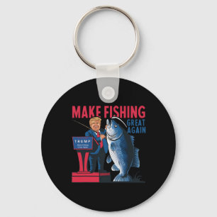 再びおもしろい魚釣り素晴らしを作るトランプ漁師アン キーホルダー