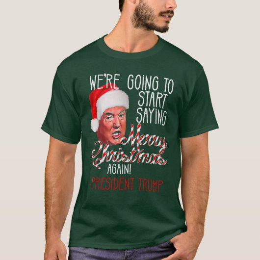再びことわざ・メリー・クリスマスを始める Tシャツ (正面)