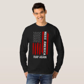 再びアメリカの罠をJの米国国旗4日にする Tシャツ (正面フル)