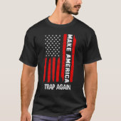 再びアメリカの罠をJの米国国旗4日にする Tシャツ (正面)
