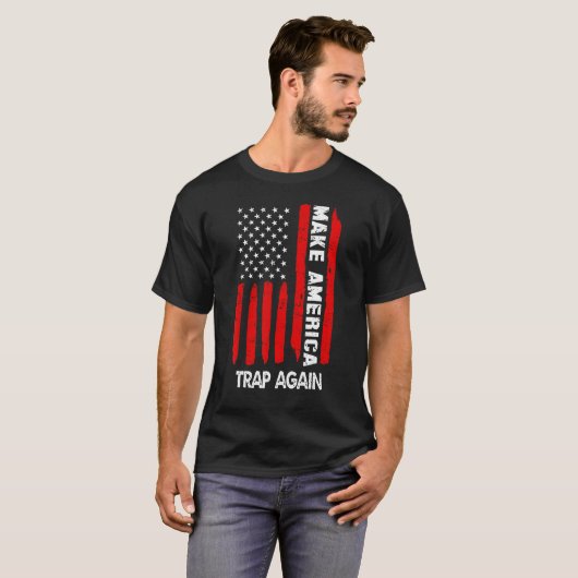 再びアメリカの罠をJの米国国旗4日にする Tシャツ (正面フル)