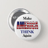 再びアメリカを考え作る 缶バッジ (正面&裏面)