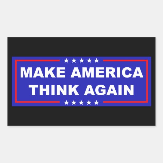 再びアメリカを考え作る 長方形シール (正面)