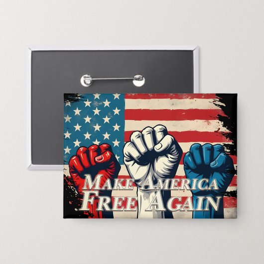 再びアメリカを自由にする 缶バッジ (正面/裏面)