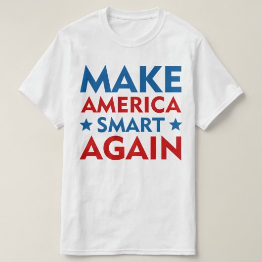 再びアメリカを頭が切れる作る Tシャツ (デザイン正面)