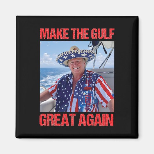 再びアメリカ素晴らしのメキシコ湾トランプを作る マグネット (正面)