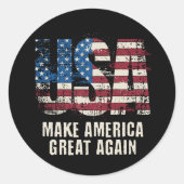 再びアメリカ素晴らしをステッカー ラウンドシール (正面)