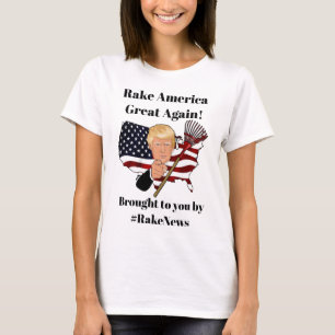 再びアメリカ素晴らしをレーキ、ドナルド・トランプアンチ Tシャツ