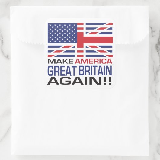 再びアメリカ素晴らしイギリスを！-旗 スクエアシール (バッグ)