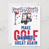 再びアメリカ素晴らし国旗を掲げたゴルフメイクゴルフ 招待状 (正面)