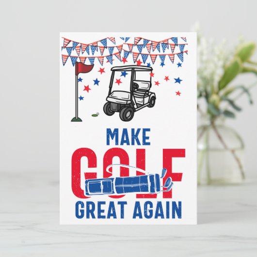 再びアメリカ素晴らし国旗を掲げたゴルフメイクゴルフ 招待状 (スタンド正面)
