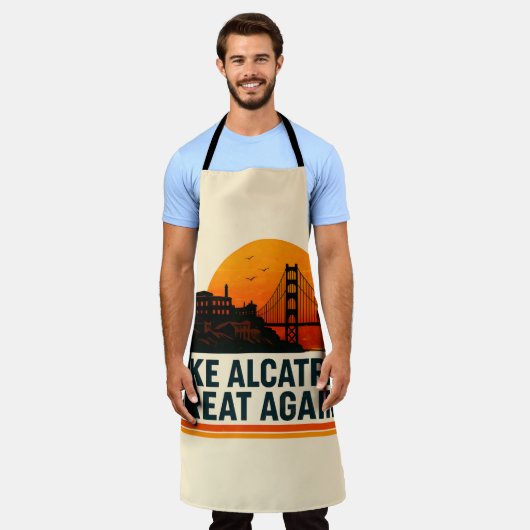 再びアルカトラ素晴らしスをおもしろい作る エプロン (着用した状態)