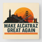 再びアルカトラ素晴らしスをおもしろい作る スクエア壁時計 (正面)