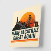 再びアルカトラ素晴らしスをおもしろい作る スクエア壁時計 (傾斜)