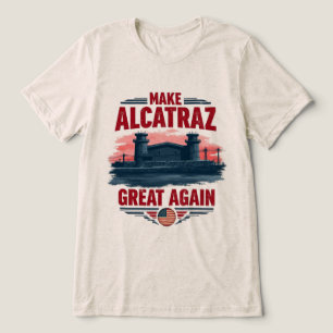 再びアルカトラ素晴らしスを作る – ヴィンテージ風刺 トライブレンドTシャツ