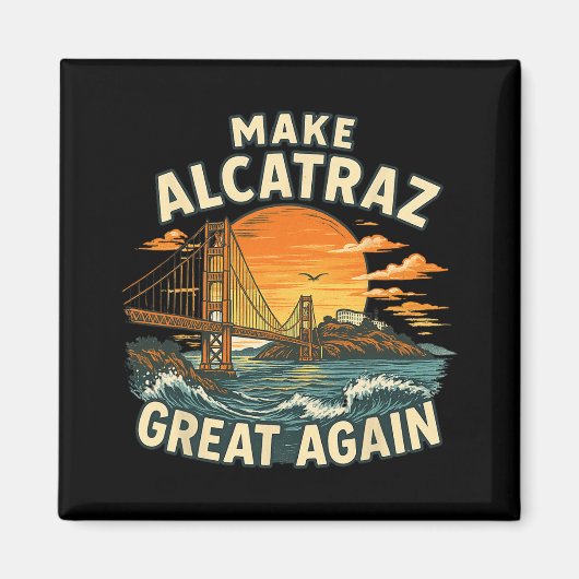 再びアルカトラ素晴らしズをおもしろいトランプAlcatraz Ret マグネット (正面)