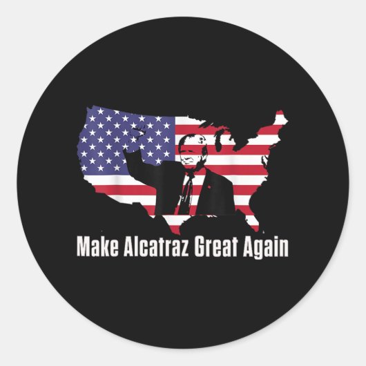 再びアルカトラ素晴らしズをおもしろいトランプAlcatraz Ret ラウンドシール (正面)
