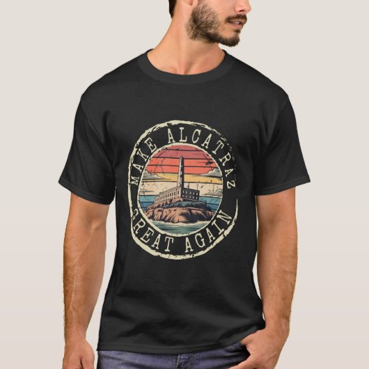 再びアルカトラ素晴らしズをおもしろいトランプAlcatraz Ret Tシャツ (正面)