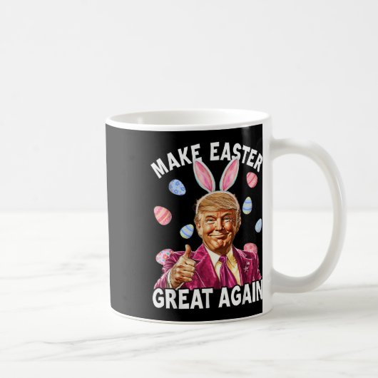 再びイースター素晴らしトランプおもしろいバニー春 コーヒーマグカップ (右)