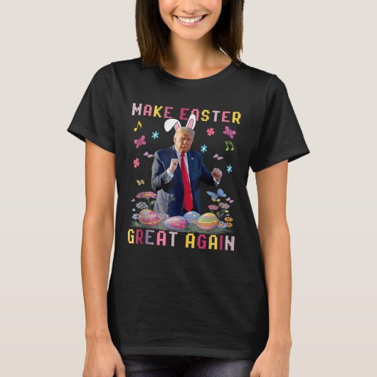 再びイースター素晴らしトランプ踊りタンクを上にする Tシャツ (正面)