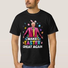 再びイースター素晴らしバニートランプおもしろいをする Tシャツ