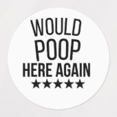 再びウンチはこちらファンカスタムカットのビニールシール ラベル (デザイン1)