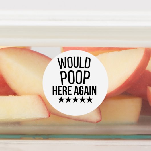 再びウンチはこちらファンカスタムカットのビニールシール ラベル (貼付)