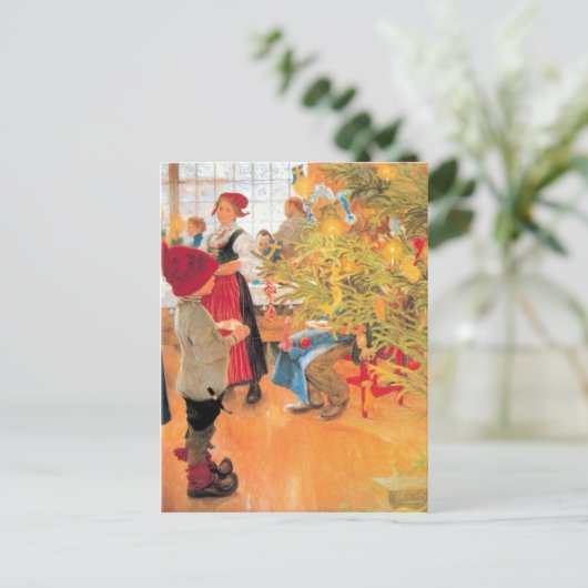 再びクリスマスの時間だ – 木を見ている少年 シーズンポストカード (スタンド正面)