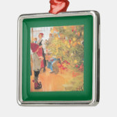 再びクリスマスの時間だ – 木を見ている少年 メタルオーナメント (左)