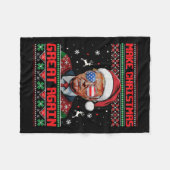 再びクリスマスを素晴らし作るクリスマストランプおもしろいパジャマ フリースブランケット (正面(横))