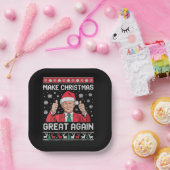 再びクリスマスを素晴らし作るクリスマストランプおもしろいパジャマ ペーパープレート (パーティー)