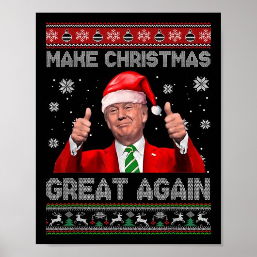再びクリスマスを素晴らし作るクリスマストランプおもしろいパジャマ ポスター (正面)