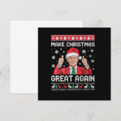 再びクリスマスを素晴らし作るクリスマストランプおもしろいパジャマ 招待状 (正面/裏面)