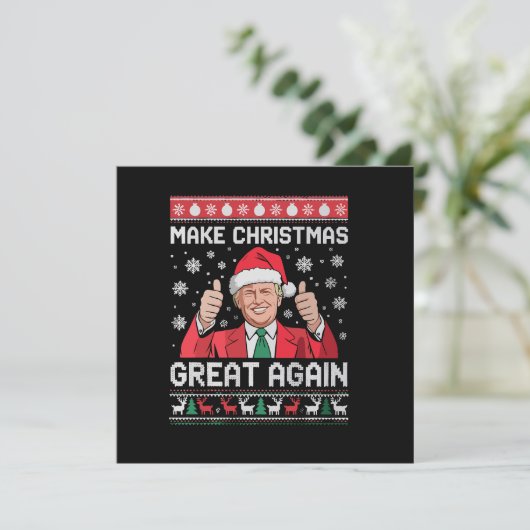 再びクリスマスを素晴らし作るクリスマストランプおもしろいパジャマ 招待状 (スタンド正面)