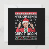 再びクリスマスを素晴らし作るクリスマストランプおもしろいパジャマ 招待状 (正面)