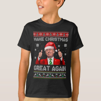 再びクリスマスを素晴らし作るクリスマストランプおもしろいパジャマ Tシャツ