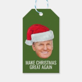 再びクリスマスを迎えるトランプ素晴らしサンタハットおもしろい ギフトタグ