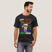 再びクリスマス素晴らしをおもしろい醜いキリストにする Tシャツ (正面フル)