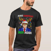 再びクリスマス素晴らしをおもしろい醜いキリストにする Tシャツ (正面)