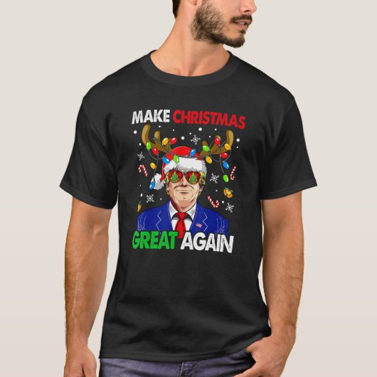 再びクリスマス素晴らしをおもしろい醜いキリストにする Tシャツ (正面)