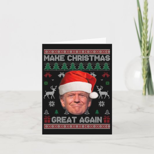 再びクリスマス素晴らしをおもしろい醜い汗で作る カード (正面)