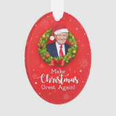 再びクリスマス素晴らしをトランプMAGAギフトおもしろいにする オーナメント (正面)