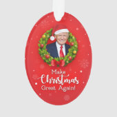 再びクリスマス素晴らしをトランプMAGAギフトおもしろいにする オーナメント (裏面)