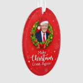再びクリスマス素晴らしをトランプMAGAギフトおもしろいにする オーナメント (正面)